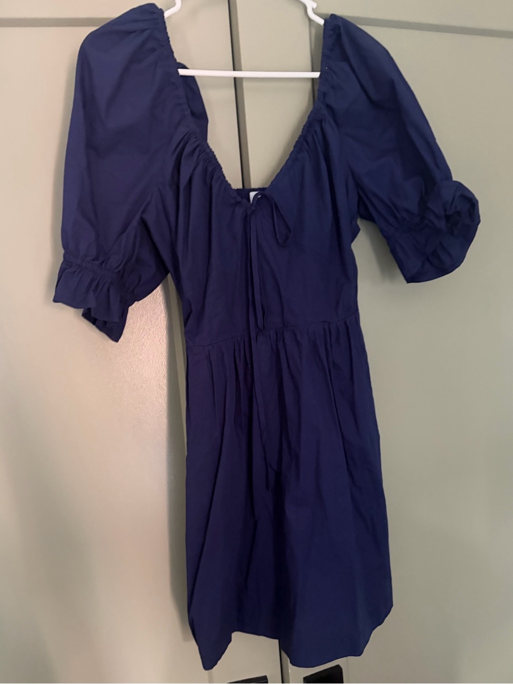 Hill House Ophelia Mini Puff Sleeve Dress Navy
